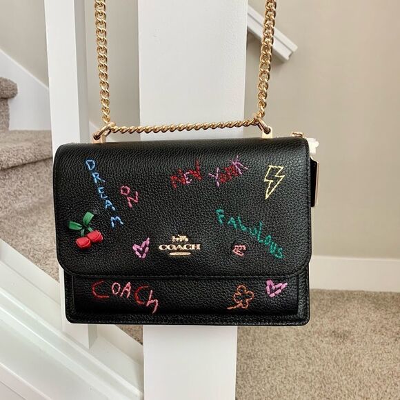New Coach Limited Edition Leather Crossbody With Diary Embroidery